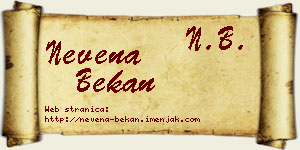 Nevena Bekan vizit kartica